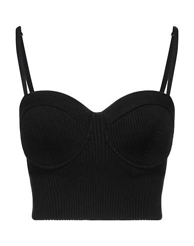 ELISABETTA FRANCHI Top Black 49% Viscose, 30% Polyester, 21% Polyamide