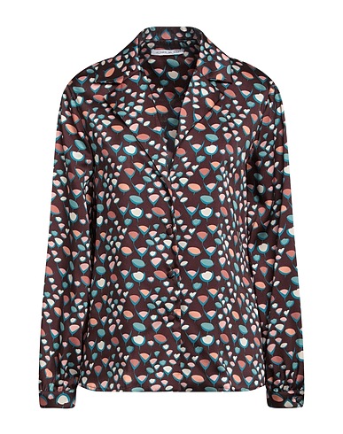 LE SARTE DEL SOLE Patterned shirts & blouses Dark brown 100% Polyester