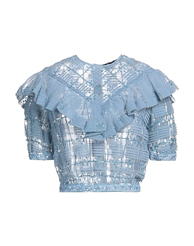ELISABETTA FRANCHI Top Slate blue 100% Polyamide, Plastic, Glass