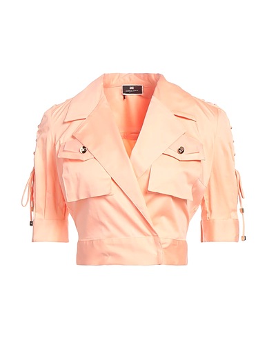 ELISABETTA FRANCHI Solid color shirts & blouses Apricot 98% Cotton, 2% Elastane, Polyester