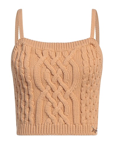 ELISABETTA FRANCHI Top Camel 55% Cotton, 45% Polyamide