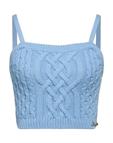 ELISABETTA FRANCHI Top Blu chiaro 55% Cotone, 45% Poliammide