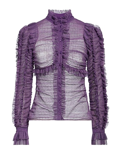 ELISABETTA FRANCHI Solid colour shirts & blouses Dark purple 100% Polyester