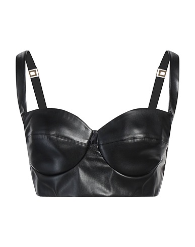 ELISABETTA FRANCHI Bustier Black 100% Polyester, Polyurethane