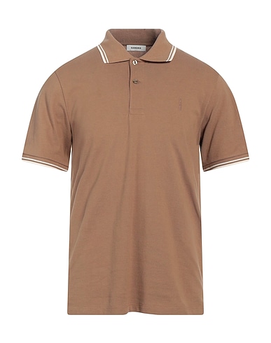 SANDRO Polo shirt Camel 100% Cotton, Polyester