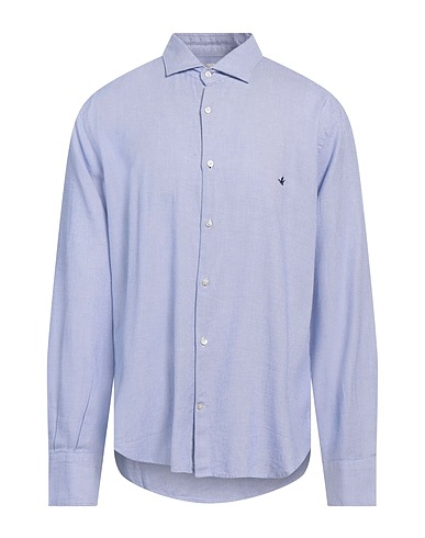 BROOKSFIELD Hemd mit Muster Blau 100% Baumwolle