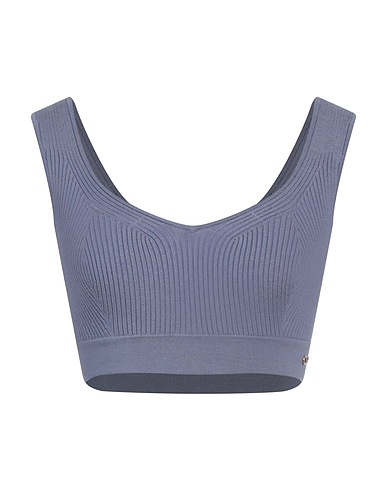 ELISABETTA FRANCHI Top Pastel blue 57% Lyocell, 27% Silk, 16% Polyamide