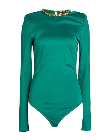 ELISABETTA FRANCHI TOPS & TEES Emerald green 96% Viscose, 4% Elastane