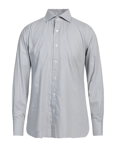 TOM FORD Checked shirt Light grey 100% Cotton