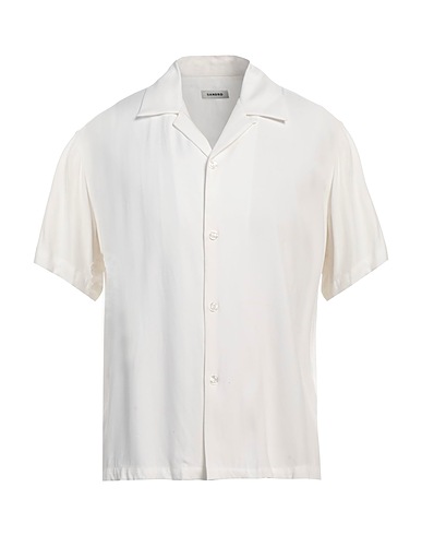 SANDRO Einfarbiges Hemd BIANCO 100% Viskose