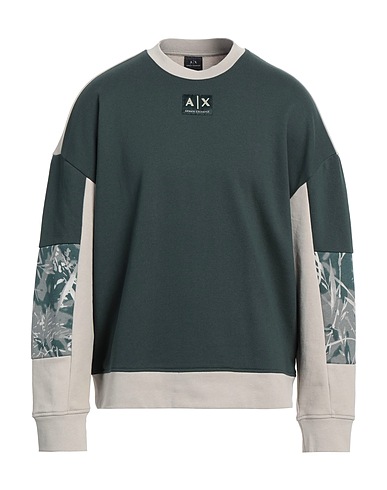 ARMANI EXCHANGE Sweatshirt Dark green 60% Cotton, 40% Polyester