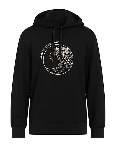 ARMANI EXCHANGE Hooded sweatshirt Black 68% Polyester, 29% Viscose, 3% Elastane