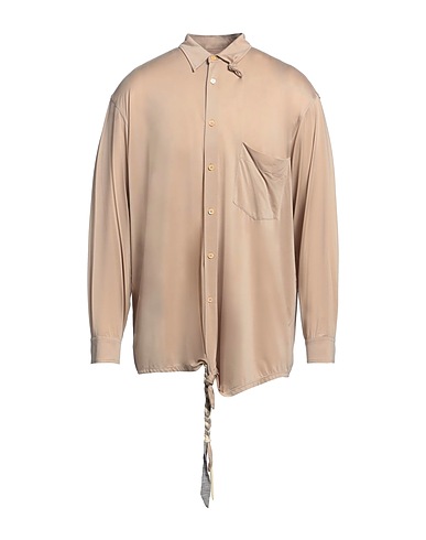 MAGLIANO Solid colour shirt Beige 90% Cupro, 10% Elastane, Wool