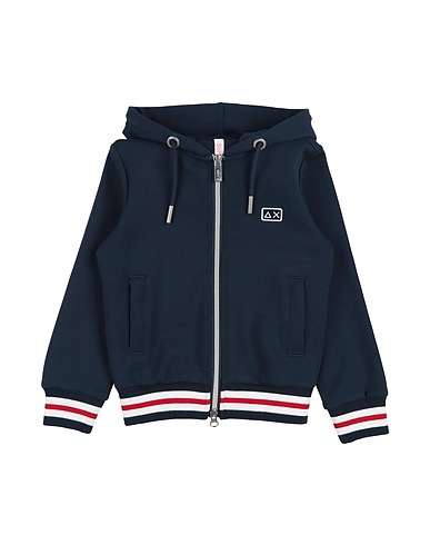 SUN 68 Hooded track jacket  Navy blue 92% Cotton, 8% Elastane