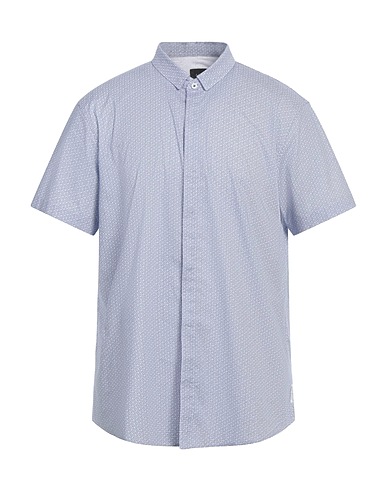 ARMANI EXCHANGE Patterned shirt Azure 97% Cotton, 3% Elastane