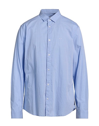 ARMANI EXCHANGE Patterned shirt Light blue 100% Cotton