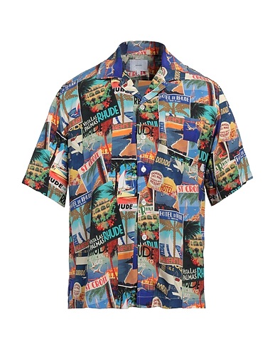 RHUDE Patterned shirt Blue 100% Silk