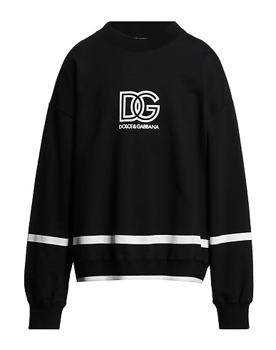 DOLCE&GABBANA Sweatshirt Black 100% Cotton, Viscose, Elastane