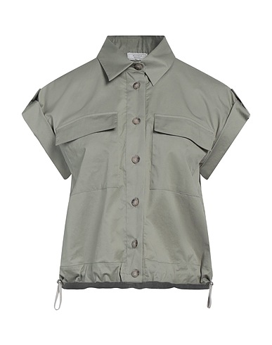 PESERICO Shirts Sage green 97% Cotton, 3% Elastane