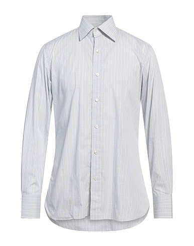 TOM FORD Kariertes Hemd Hellgrau 100% Baumwolle