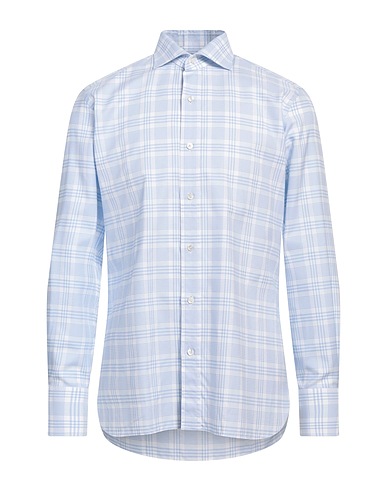 TOM FORD Checked shirt Sky blue 50% Lyocell, 50% Cotton