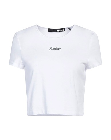 ROTATE BIRGER CHRISTENSEN Crop top Bianco 48% Modal, 48% Cotone organico, 4% Elastan