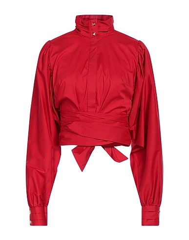 ELISABETTA FRANCHI Solid colour shirts & blouses Red 76% Cotton, 20% Polyamide, 4% Elastane