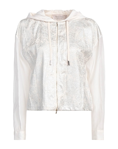 PESERICO Hooded track jacket  White 65% Linen, 35% Modal, Cotton, Silk