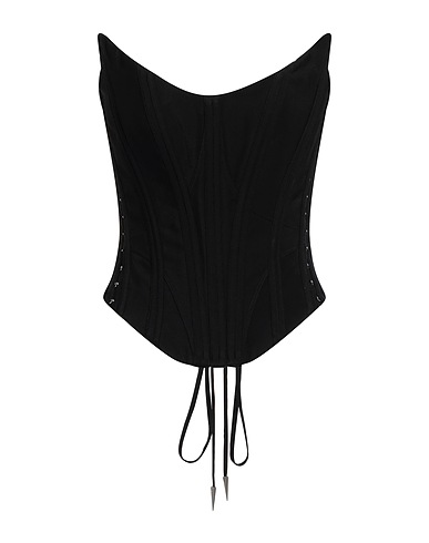MUGLER Bustier Black 76% Viscose, 24% Virgin Wool