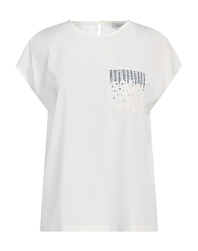 PESERICO Top White 94% Silk, 6% Elastane