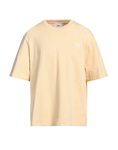 AMI ALEXANDRE MATTIUSSI Basic T-Shirt Pastel yellow 100% Recycled cotton