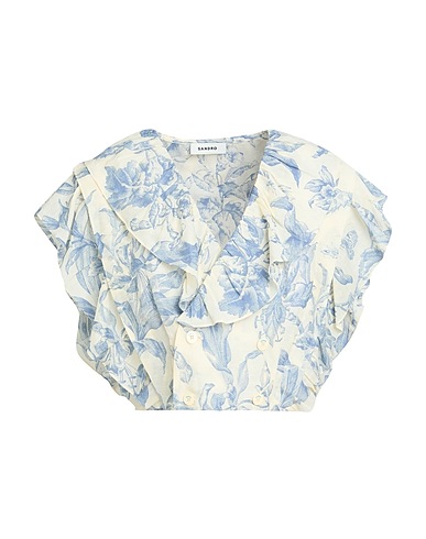 SANDRO Top Ivory 57% Linen, 43% Viscose