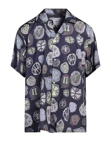 LES DEUX Hemd mit Muster Marineblau 100% Tencel™