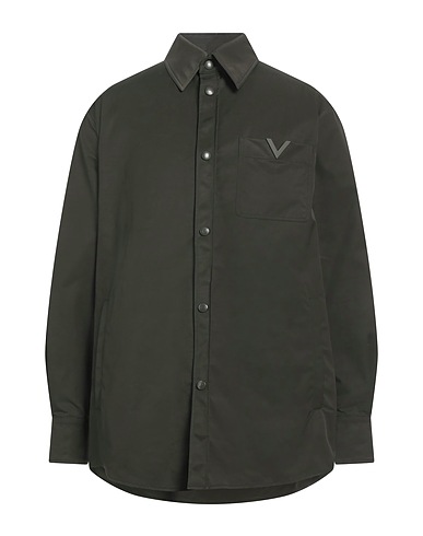 VALENTINO GARAVANI Shirts VERDE SCURO 64% Polyester, 36% Elastomultiester
