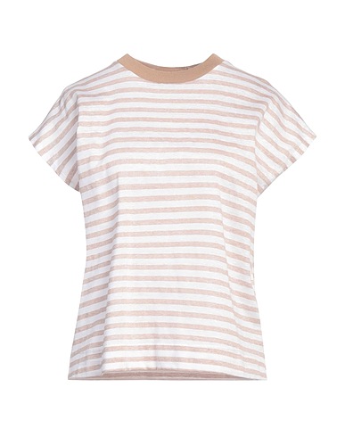 PESERICO T-shirt Camel 100% Cotton, Linen