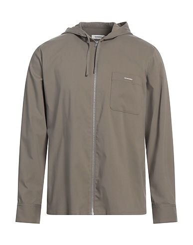 SANDRO Solid colour shirt Grey 65% Cotton, 31% Polyester, 4% Elastane