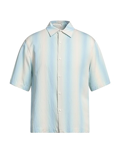 SANDRO Striped shirt Sky blue 88% Viscose, 12% Polyamide