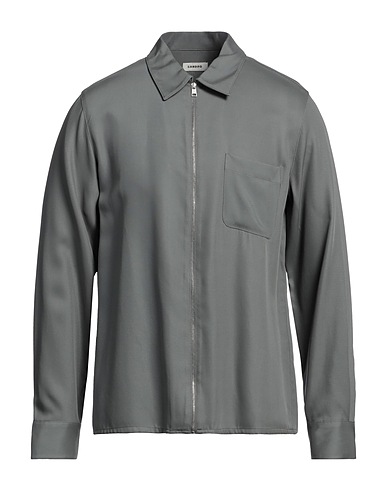 SANDRO Camicia tinta unita Grigio 67% Lyocell, 33% Viscosa