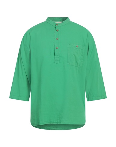 MADSON Solid color shirt Green 100% Cotton