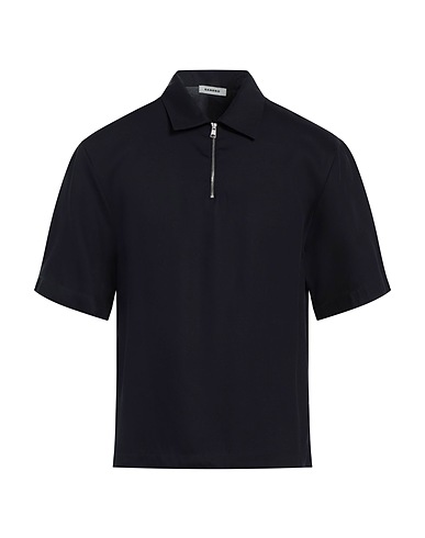 SANDRO Solid colour shirt Midnight blue 67% Lyocell, 33% Viscose