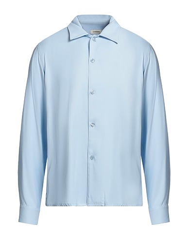 SANDRO Solid color shirt Sky blue 100% Viscose
