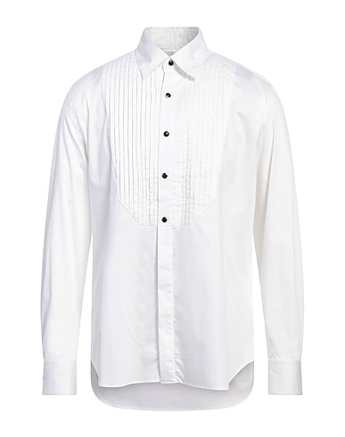 PT Torino Solid colour shirt Ivory 78% Cotton, 17% Nylon, 5% Elastane