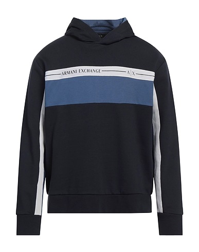 ARMANI EXCHANGE Hooded track jacket  Midnight blue 60% Cotton, 40% Polyester, Elastane