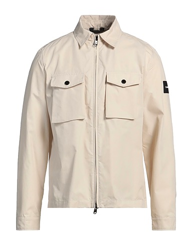 CALVIN KLEIN Solid color shirt Beige 70% Cotton, 30% Polyamide