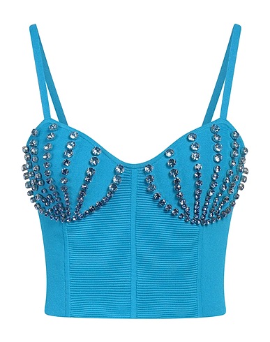 SANDRO Top Azure 52% Viscose, 46% Polyamide, 2% Elastane, Glass, Steel