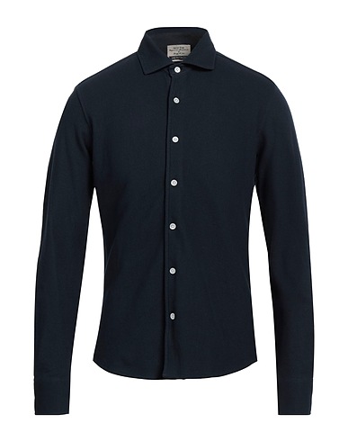 HERITAGE Solid colour shirt Midnight blue 100% Cotton