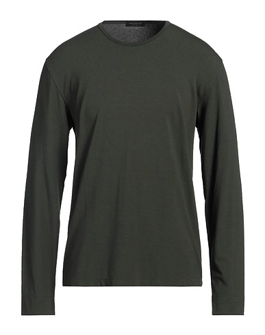 PHIL PETTER Basic T-Shirt Dark green 93% Viscose, 7% Elastane