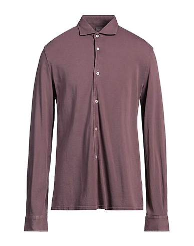 FEDELI Camicia tinta unita Malva 100% Cotone