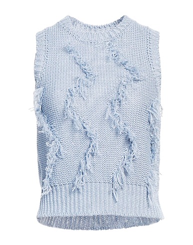 PESERICO Sleeveless sweater Sky blue 75% Linen, 25% Cotton