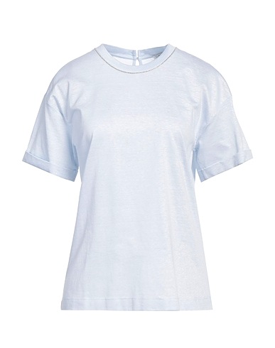 PESERICO T-shirt Sky blue 50% Cotton, 50% Linen
